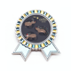 thumbnail image 1 of Patron de dibujos animados de Navidad renos Insignia broche Medalla ganadora, 1 of 3