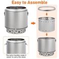 thumbnail image 3 of Smokeless Fire Pit, 16.5" Stainless Steel Fire Pit with Handle, Portable Fire Pit for Camping with Removable Ash Pan, Outdoor Bonfire Pit for Camping, Garden, Patio, 3 of 7