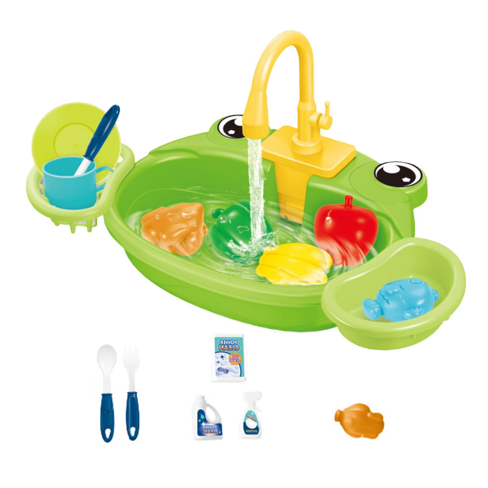 ziyahi Green Cooking Washing Accessories Play House Boys Girls Durable Kitchen Sink Toys Childrens Simulation Kitchen Sink