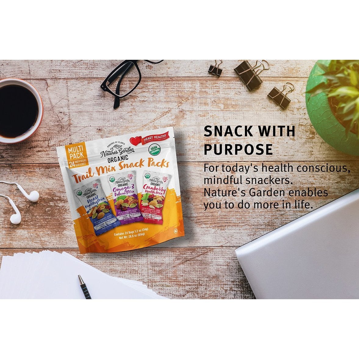 Nature's Garden Organic 816 g Trail Mix Snack Packs 28.8oz