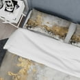 thumbnail image 4 of Designart "Interplay of Gold and White" Abstract Bedding Covert Set - Modern White Bed Set With 2 Shams, 4 of 6