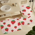 thumbnail image 6 of Girls Cute Strawberry 4 Pcs Shower Curtain Set Bathroom Set Cartoon Tropical Fruit Strawberry Daisy Floral Design Shower Mat Shower Curtain with Rug 12 Hooks,72" W x 72" L, 6 of 8