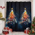 thumbnail image 2 of Shower Curtain 48"W x 72"L Winter Abstract Orange Christmas Tree Stars Snowflake Fabric Shower Curtains Set with Hooks Water Repellent Bathroom Curtains Machine Washable Bathroom Accessories, 2 of 9