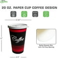 thumbnail image 3 of EcoQuality 20 oz Large Disposable Paper Cups - Classic Durable Disposable Paper Cups & White Lids For Hot/Cold Drink, Coffee, Tea, Cocoa, Travel, Office - 20 Ounce Cups (150), 3 of 4