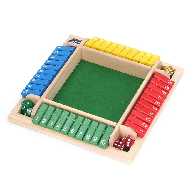 Wooden Math Dice Game, Family Dice Board Game Mellow Portable Safe Exquisite For Home For Kid Green Bottom,Red Bottom