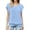 Light Blue, variant on Ruffle Short Sleeve Tops for Women Lightweight Thin Casual Crew Neck Front Pleated Blouses Loose Flowy Dressy Elastic Banded Hem Solid Color Tshirts XXL