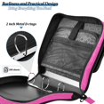 thumbnail image 5 of Haosy 3 Ring Zipper Binder with Shoulder Strap Waterproof Trapper Keeper 2 Inch D-Ring 500 Sheets Capacity, Bright Rose, 5 of 8