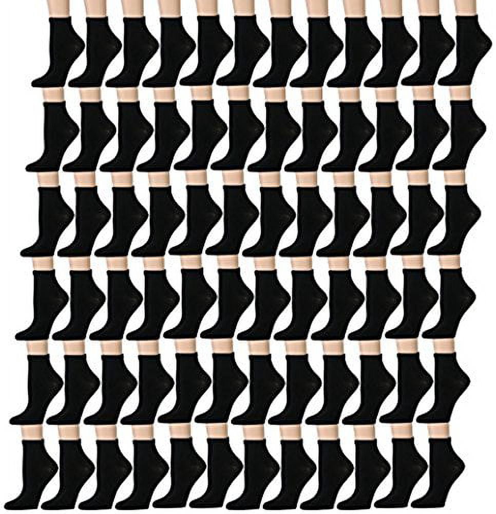 Yacht & Smith 180 Pairs Case of Kids Ankle Socks, Wholesale Bulk Pack Sports Sock for boys and girls (Black, 4-6)