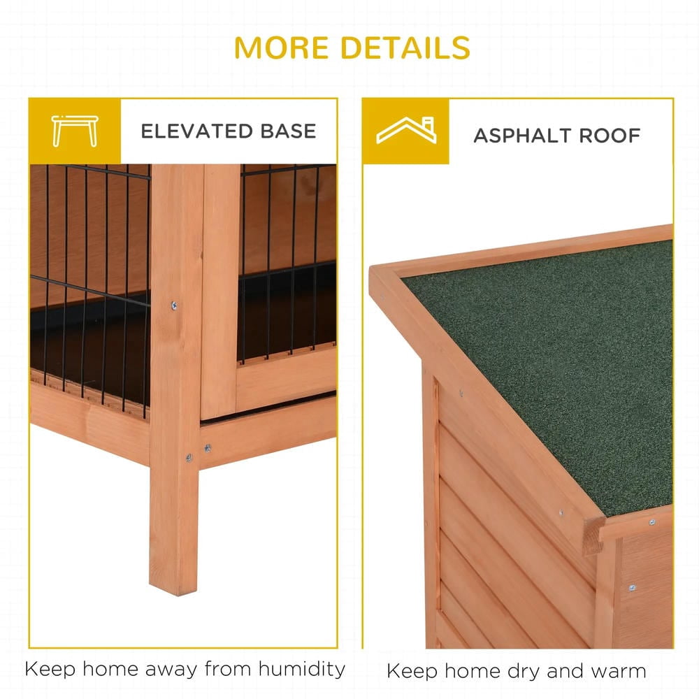 Resenkos Rabbit Hutch, Duck Cage Hutch,Rabbit Coop, 54" 2-Story Large Rabbit Hutch Bunny Cage with Lockable Doors, No Leak Tray,Natural