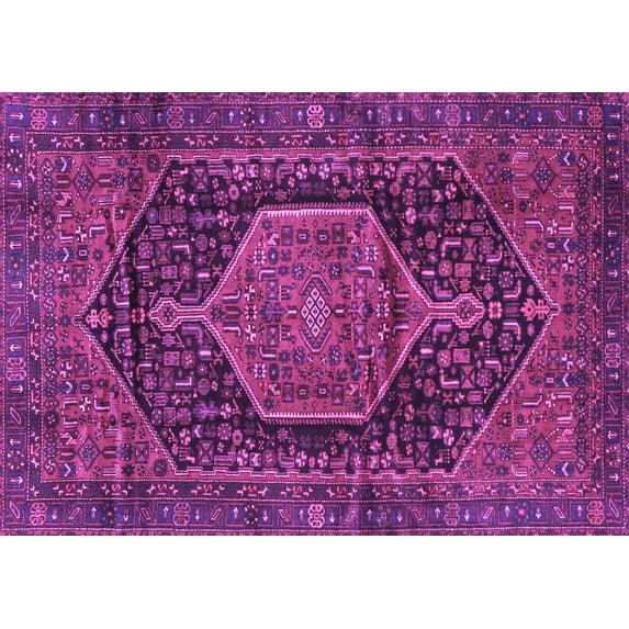 Ahgly Company Indoor Rectangle Persian Purple Traditional Area Rugs, 5' x 8'