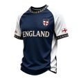thumbnail image 2 of England 2026 Soccer Cup Fan Jersey for Men, Crewneck Short Sleeve T-Shirt with Red & White Shield Graphic, Lightweight Breathable Athletic Top, 1 PC Navy XXL, 2 of 4