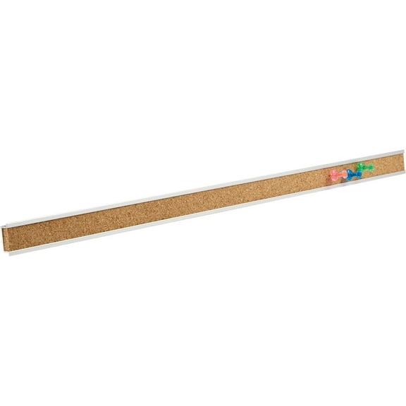 HetayC Bulletin Bar Strip, Cork Board, 36" x 1", Classroom, Office, Cubicle, Aluminum Frame (2005),Natural