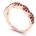 thumbnail image 2 of 0.495 ctw Wedding Band for Women - 14K Rose Gold Natural Garnet Stackable Eternity Ring, 2 of 6