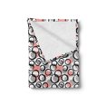 thumbnail image 2 of Geometric Soft Flannel Fleece Throw Blanket, Abstract Brushstroke Design Rounds and Circles, Cozy Plush for Indoor and Outdoor Use, 70" x 90", Blush Grey, by Ambesonne, 2 of 5