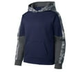 thumbnail image 3 of Sport Tek 1148871 Youth Sport-Wick Mineral Freeze Fleece Colorblock Hooded Pullover in True Navy & Navy for YST231 - Extra Small, 3 of 4