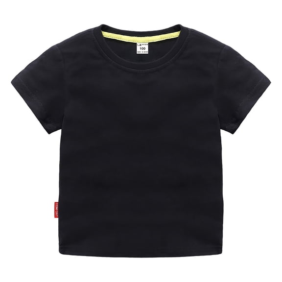 Ruyang Boys Girls Basic Short Sleeve T-Shirt Soft Cotton Crewneck Tees Toddler Boys Girls Solid Tops Casual Summer Clothes