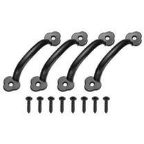 Uxcell 4 Pack Drawer Pulls, 4"(102mm) Length Door Handles, Zinc Alloy Furniture Hardware Handles for Bathroom Dresser, Kitchen, Cupboard and Wardrobe, Black
