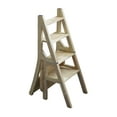 thumbnail image 7 of Step Folding Ladder Chair, Multifunctional Rubberwood Folding Stool Ladder Chair With Safety Buckle And Anti-skid Feet For Home Kitchen Library, 7 of 7