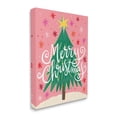 thumbnail image 3 of Merry Christmas Pink Starry Pattern Holiday Graphic Art Gallery Wrapped Canvas Print Wall Art, 3 of 7