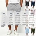 thumbnail image 3 of Mens Capri Pants Cropped Pants Below Knee Long Shorts 3/4 Loose Fit Lightweight Drawstring Sweatpants Pockets Size 3XL Wine, 3 of 9