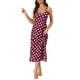 thumbnail image 1 of Vestido de pijama para mujer Inspire Chic con tirantes de espagueti, escote redondo, espalda cruzada, camisón largo, S, corazón rojo, 1 of 6