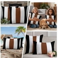 thumbnail image 5 of Brown Black White Boho Outdoor Pillow Covers, Waterproof Decorative Throw Pillowcases Set of 2, Contemporary Modern Art Couch Cushion Cases with Zipper for Outside Patio Garden Sofa 18"x18", 5 of 9