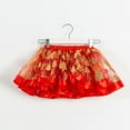 thumbnail image 6 of Christmas Tulle Skirts Toddler Girls Tie Elastic Waist Printed Puffy Ruffle Tutu Skirt Bow Girl's Festival Outfits, Yellow, L, 6 of 7