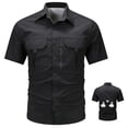 thumbnail image 4 of Vmvidoty Tactical Short Sleeve Uniform Shirt – Multiple Pocket, Breathable, Lightweight Workwear Black 3XL, 4 of 7