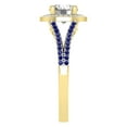thumbnail image 4 of Dazzlingrock Collection IGI Certified 5.8mm Center & Side White Diamond Halo Style with Sided Blue Sapphire Shank Engagement Ring for Women in 14K Yellow Gold, Size 10, 4 of 7