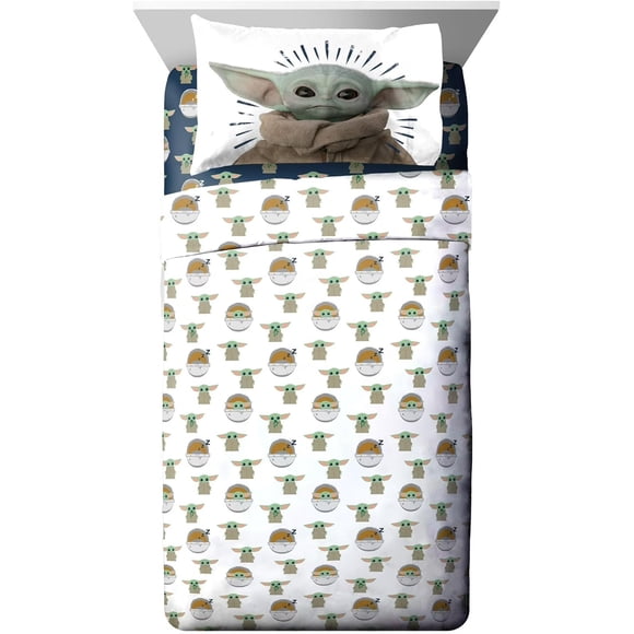Star Wars The Mandalorian 4-Piece Twin Bedding Sheet Set for Kids