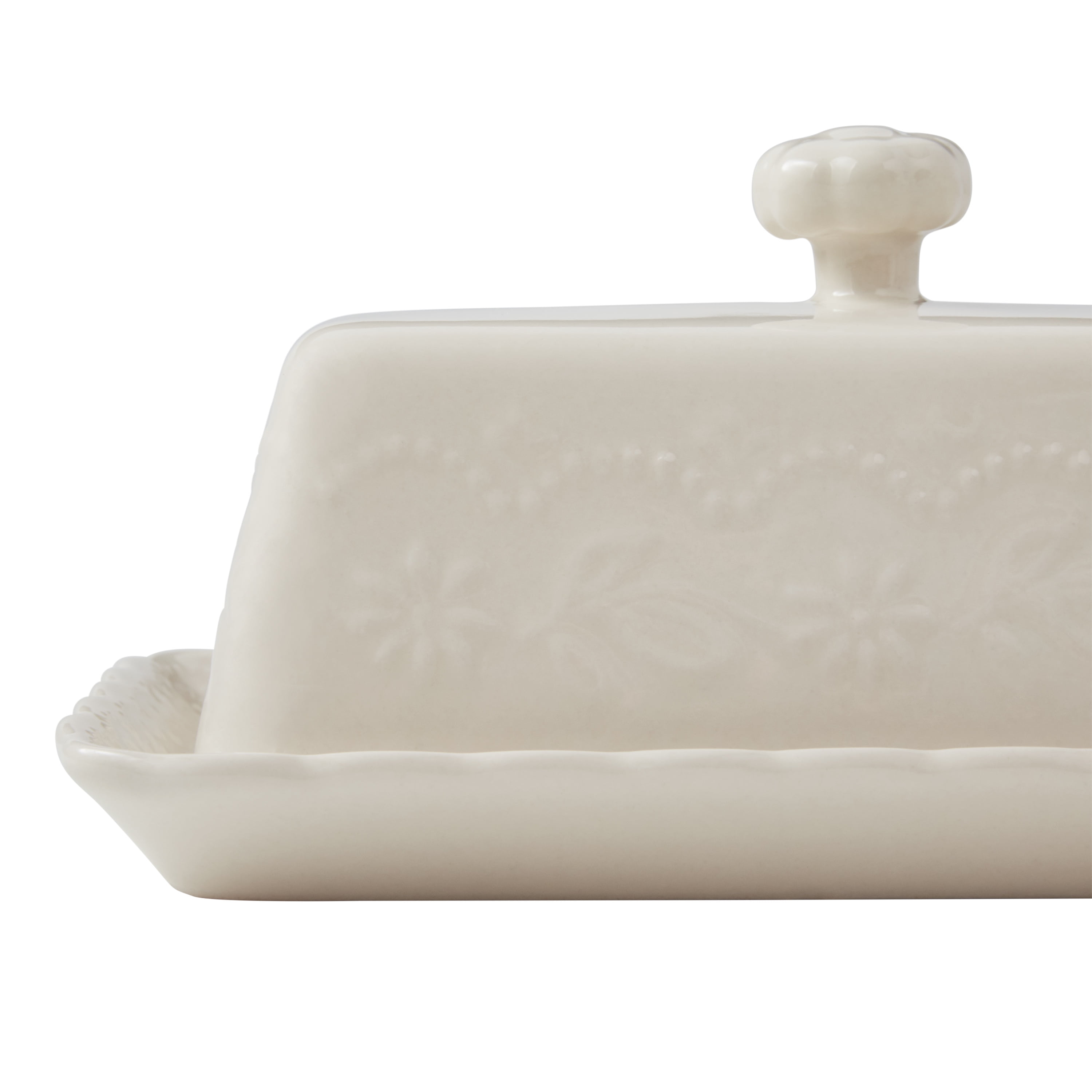The Pioneer Woman Toni 5-Piece Stoneware Butter Dish, Gravy Boat, and Salt & Pepper Serve Set, Linen