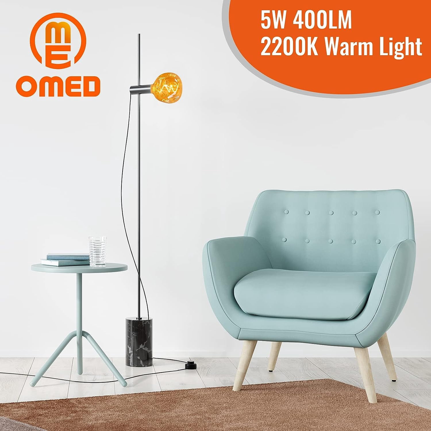 OMED LED 5W Warm White Decorative Light Bulbs, Dimmable