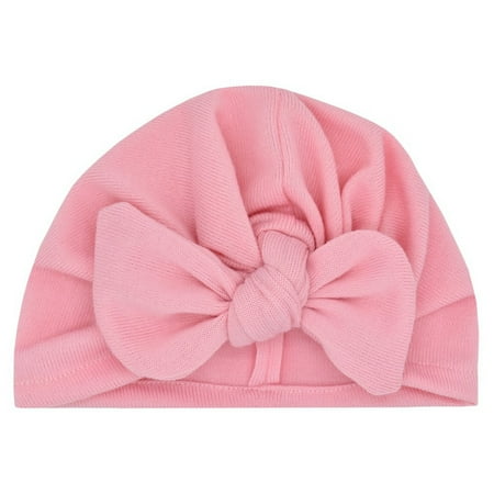 

nsendm Girls Elastics Knit Infant Hat Baby Turban Boys Hat Cap Colorful Toddler Bowknot Baby Care Cotton Winter Hats for Boys Hat Pink One Size