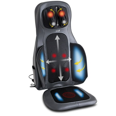 Motor Heated Massage Mat - Gymax Shiatsu Neck & Back Massage Cushion Air Compression Heated Massager Chair Seat