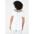thumbnail image 2 of Roaman's Women's Plus Size Embroidered Ruffle Blouse, 2 of 5