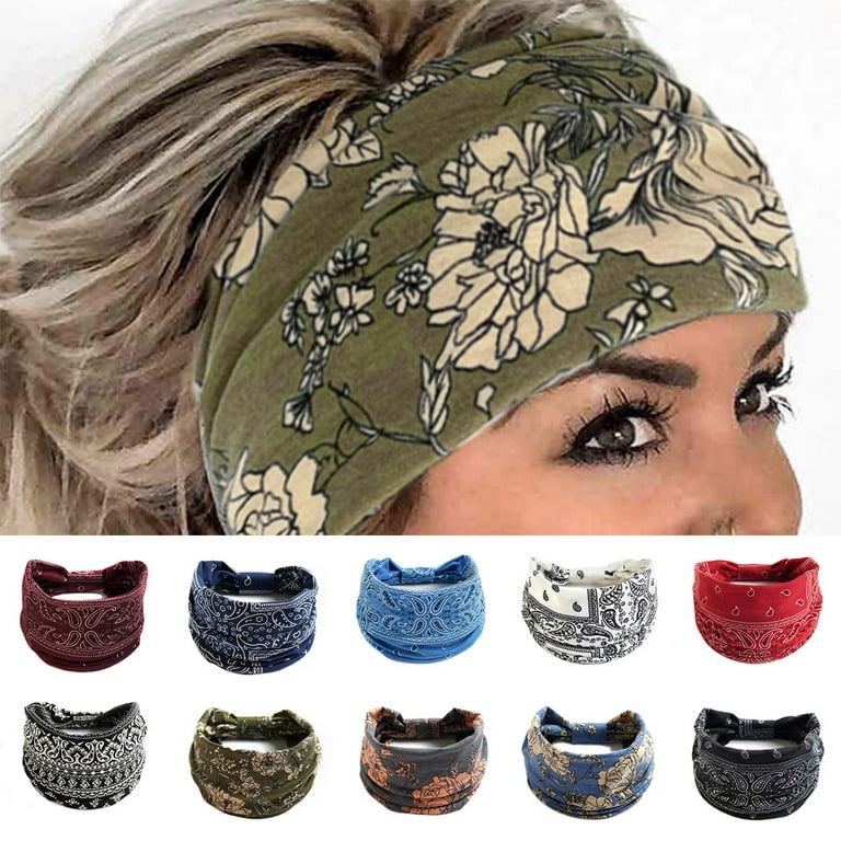 Travelwnat Twist Front Headbands Cute Head Wraps Perfect for Yoga Workouts Daywear Happy Hour Fashion Accessory for Women Girls Teens