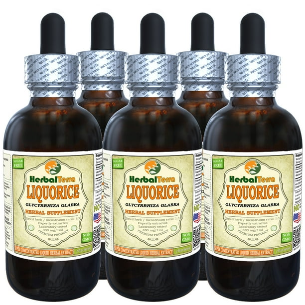 Liquorice (Glycyrrhiza Glabra) Tincture, Organic Dried Roots Liquid Extract (Herbal Terra, USA