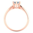 thumbnail image 4 of 1 ctw Solitaire Anniversary Ring for Women | Marquise Cut Blue Moissanite | Hyperallergenic Solid 14K Rose Gold, 4 of 5