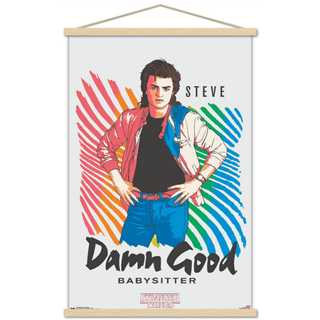 Netflix Stranger Things: Season 2 - Babysitter Wall Poster with Wooden Magnetic Frame, 22.375" x 34"
