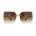 thumbnail image 2 of Womens Rimless Luxurious Floral Jewel Hinge Butterfly Sunglasses Gold Brown, 2 of 4