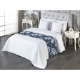 thumbnail image 3 of Tropical Bed Runner, Hand-Drawn Repetitive Pattern of Passionflowers Vintage Ornament, Decorative Accent Bedding Scarf for Hotels Homes & Guest Rooms, Queen, Dark Slate Blue and Green, by Ambesonne, 3 of 3