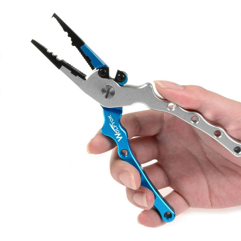 SAN LIKE Fishing Pliers Aluminum Braid Cutters 7inch Hook Remover