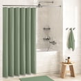 thumbnail image 2 of Dynamene Cortina de ducha verde salvia – Cortinas de ducha de tela gruesa resistente con textura de gofre para baño 256 g/m² Juego de cortinas de baño de tela de poliéster ponderado de lujo con 12 gan, 2 of 5