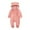 Pink, variant on Odeerbi 2025 Toddler Baby Boys Girls Plush Cute Bear Ears Winter Thick Warm Jumpsuit Romper