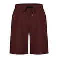 thumbnail image 5 of KPOPLK Men's Casual Shorts with Zipper Pockets Elastic Waistband with Drawstring Cargo Stretch Short Size XXXXL,Red, 5 of 7