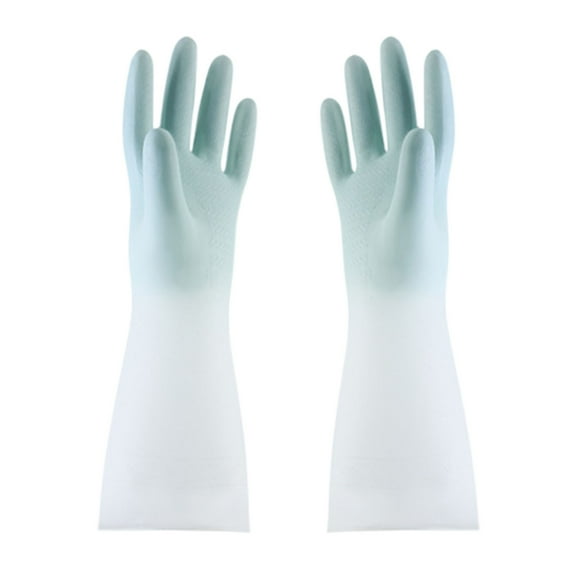 Easeky Gradient Waterproof Cleaning Gloves, Reusable Dishwashing Latex Gloves for Kitchen, Laundry & Household Chores, Non-Slip Grip PVC Glove Set for Women & Men, Heat-Resistant up to 320°F