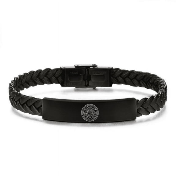 Seals of Seven Archangels Protection Leather Bracelet 7 Angels Prayers Religious Bangle Cool Jewlery for Men Women