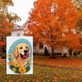 thumbnail image 4 of Dog Puppy Outdoor Garden Flag Decoration for Backyard House Front Door Porch Home, Happy Smile Golden Retriever Versatile Yard Decoration Puppy Stickers Camping Flag 28x40 Inch, 4 of 6