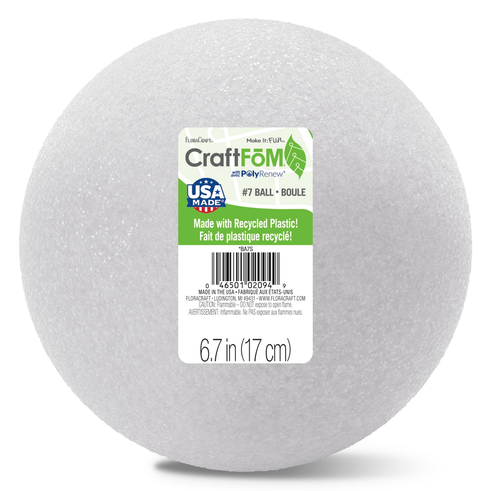 FloraCraft Foam Ball White, 7", 12 Pack