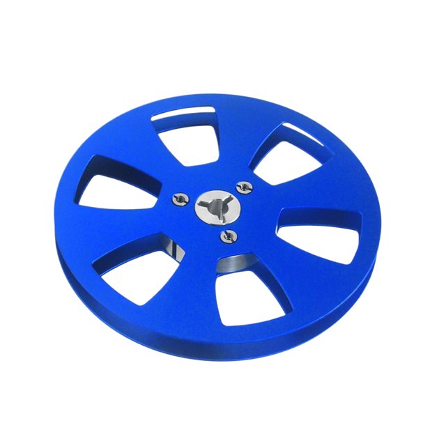 Matsuzay Piezas de desenrollador de carrete vacío de aleación de aluminio de 3 orificios plateados, accesorios de grabadora de cinta de Sistemas de cine en casa Azul